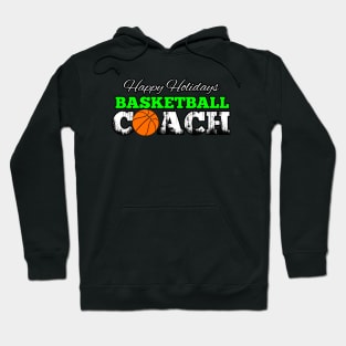 Basketball Coach Christmas - Retro Distressed Grunge Hoodie